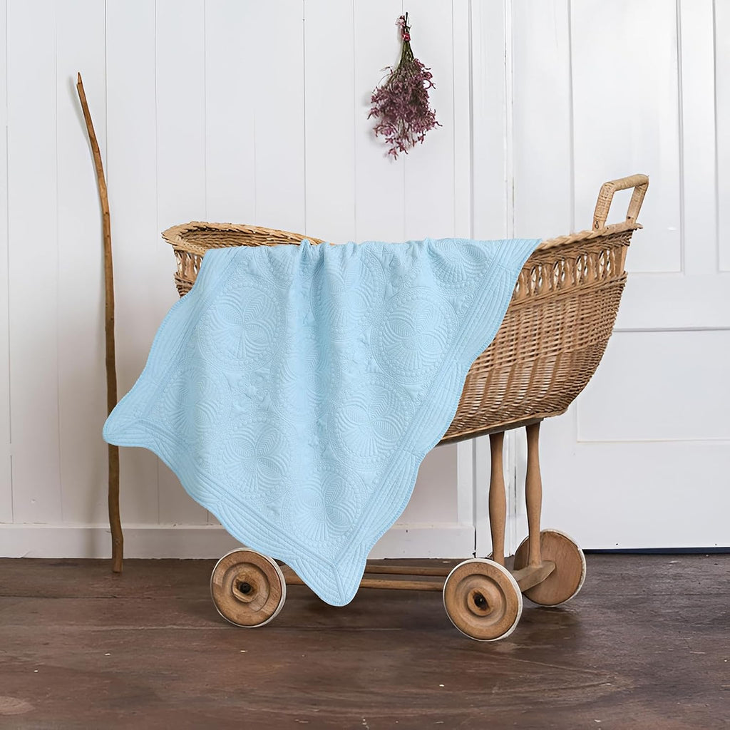 Baby Quilt,Light Blue