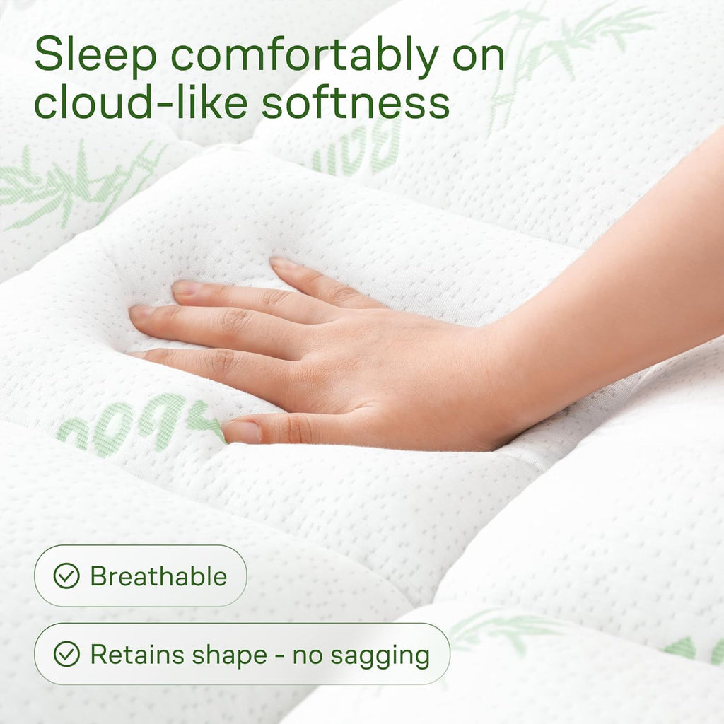 Ultra Soft & Cooling Mattress Topper - King Size | Rayon Derived from Bamboo, Pillow Top Mattress Pad, 20" Deep