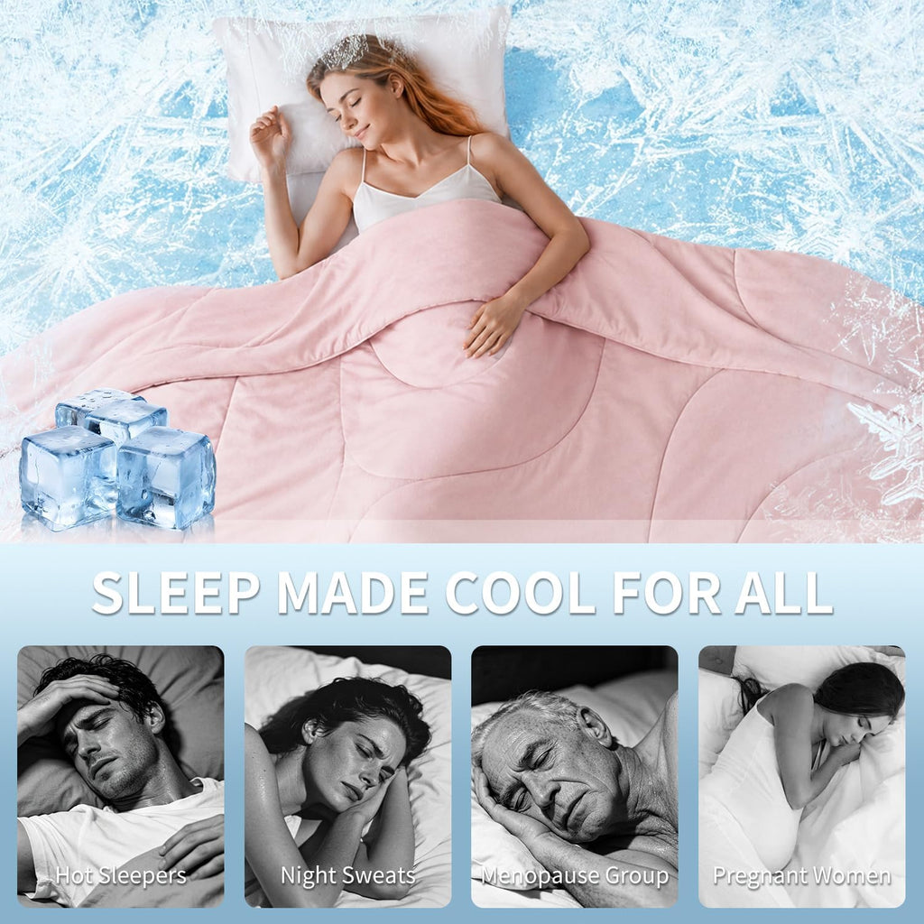 Cooling Comforter Queen Size for Hot Sleepers, Lightweight Summer Bedding | Dual-Sided Cooling Blanket with Soft