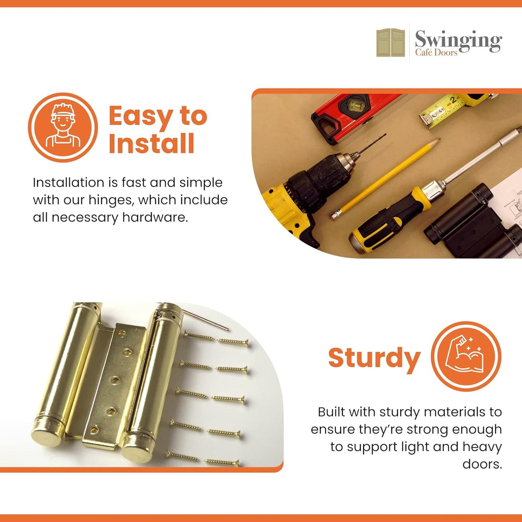 Double Action Spring Saloon Door Hinge | Cafe Doors, Door Hardware for in & Out Doorway Swing