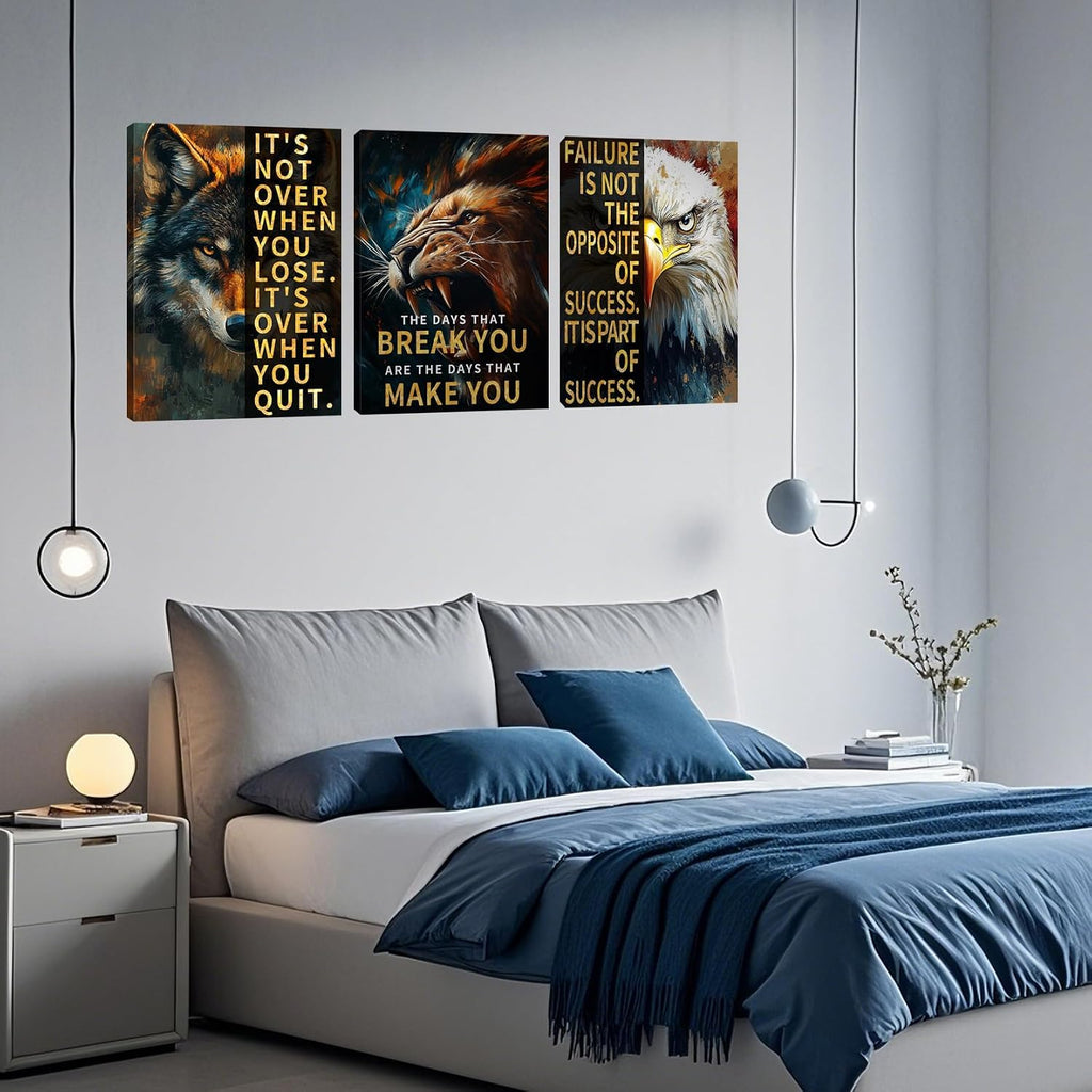 3 Panel Print Canvas Wall Art Motivational Office Wall Decor Painting Inspirational Posters Modern Inspiring Artwork