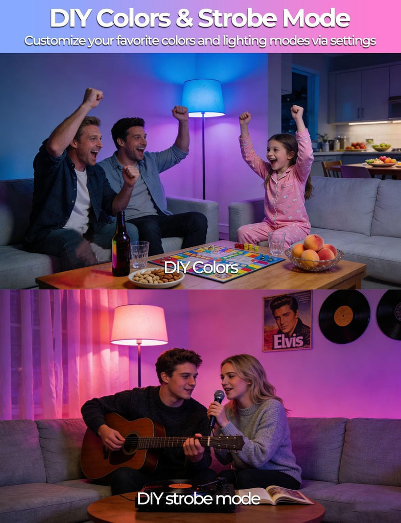 Color Changing LED Light Bulb, 120 Colors, 2700K Warm White, 70 Watt Equivalent, DIY Strobe, RGB with Remote Control