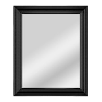 Wall Mirror, 28x34, Brushed Black, Beveled