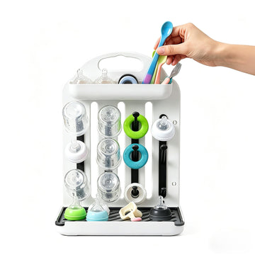 Baby Bottle Drying Rack, Modular Vertical Bottle Drying Rack for Baby Bottles, Pump Parts and Pacifiers, Space Saving