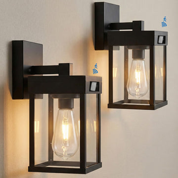 Solar Wall Lanterns Outdoor with 3 Lighting Modes & Motion Sensor, 2 Pack