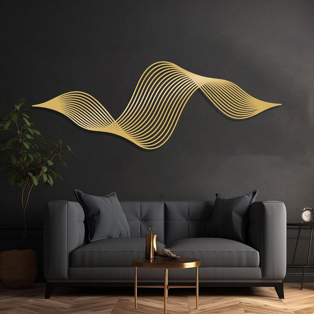 Abstract Wave Metal Wall Art, Large Abstract Wall Decor, Minimalist Wall Sculpture, Modern Metal Wall Decor