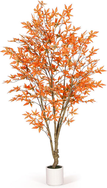 Artificial Maple Tree, 6FT Fall Tree with Pot for Outdoor Indoor