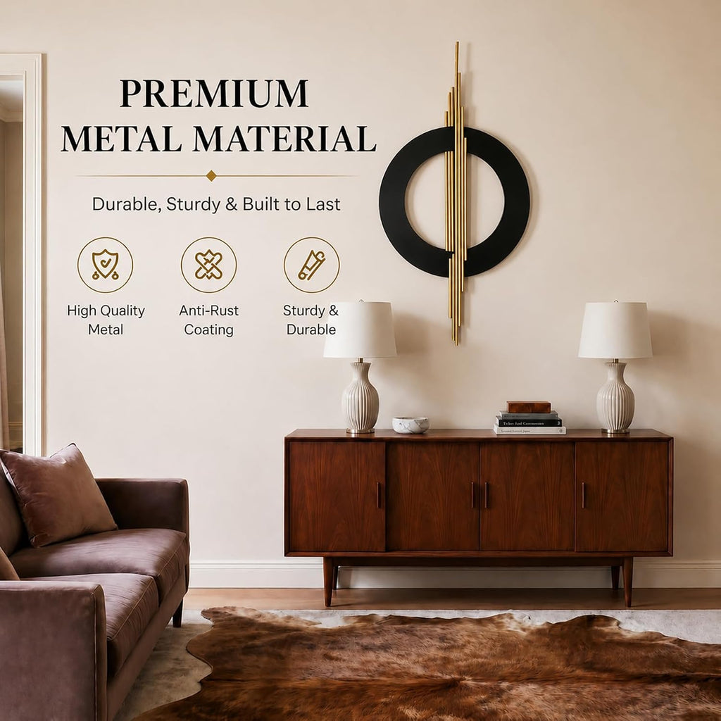 Modern Metal Wall Art Decor, 39 x 19 Inches