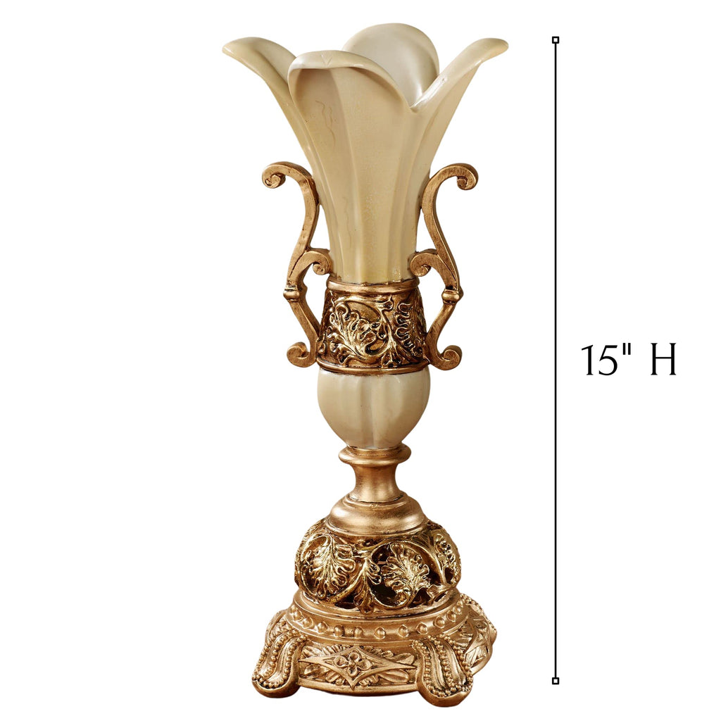 Chalmette Table Vase - Gold/Ivory - Victorian Style - Elegant Vases