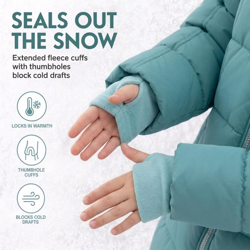 Girls Winter Coat - Heavyweight Puffer Parka Jacket with Fur Hood
