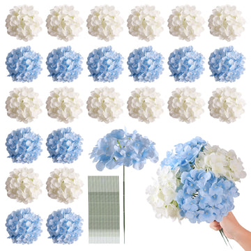 24 Pcs Blue and White Artificial Bulk