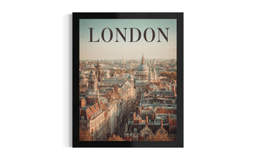 London, United Kingdom Unframed Print Poster, Europe Vintage City Retro Photography Skyline Travel Bedroom Bathroom