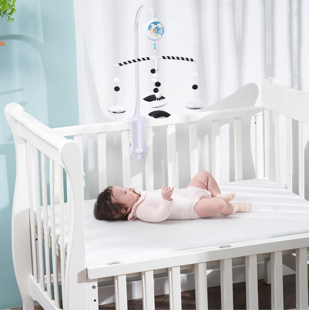 Montessori Mobile Baby for Crib (TINITIGIES) - Black and White Mobile Give Visual Stimulation to Engage Your Newborn