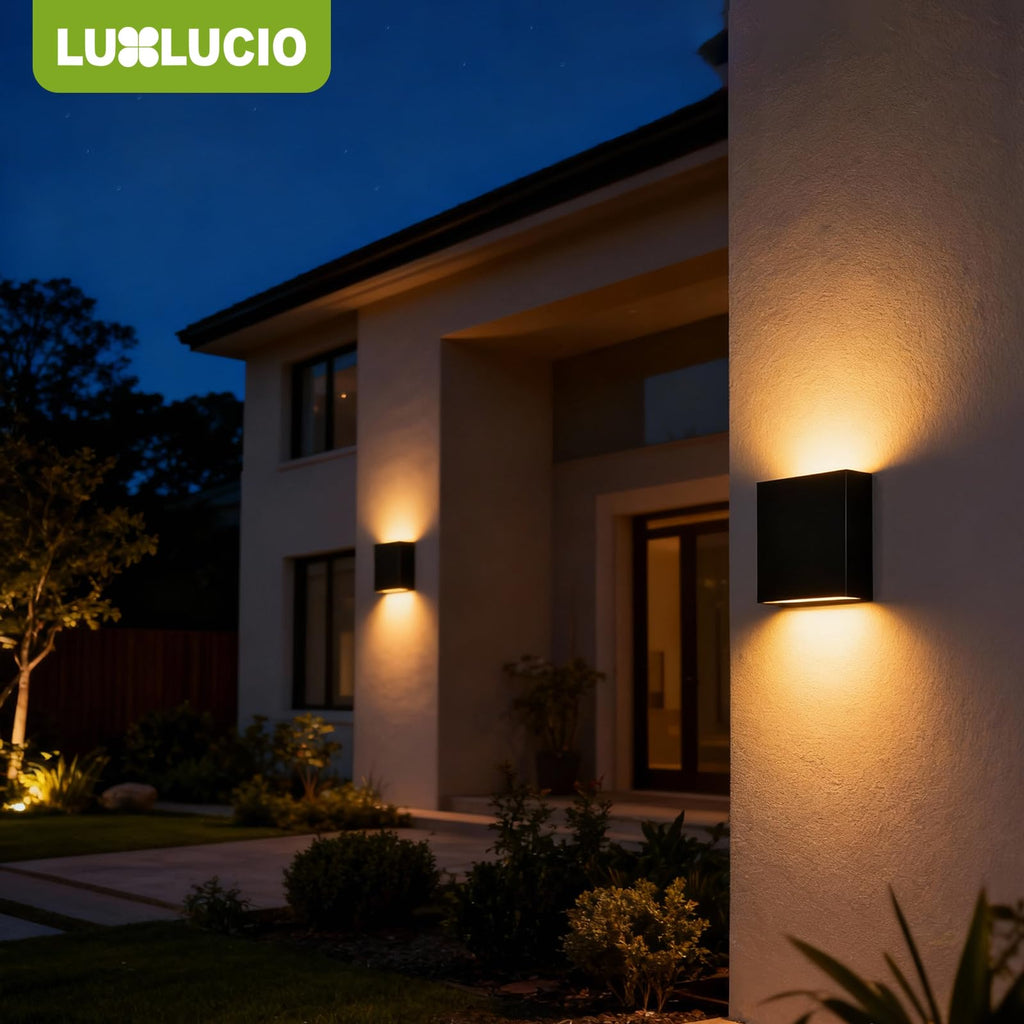 Indoor Outdoor Wall Light, 5%-100% Dimmable, 5 Color Temperature Selectable, Modern Wall Sconce Porch