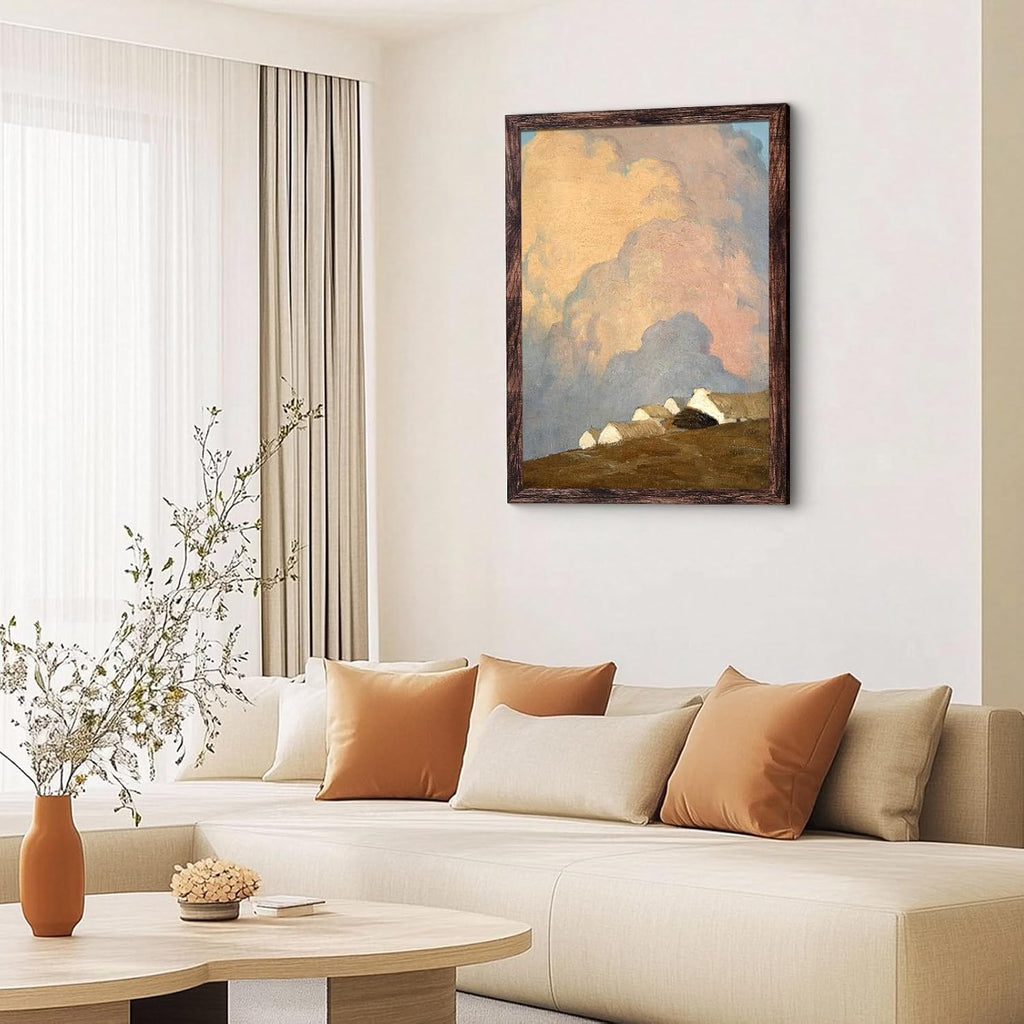 24x36 Poster Frame Display 24 x 36 inches, Photo Frames for Wall Hanging, Engineered Wood, Brown, 1 Pack
