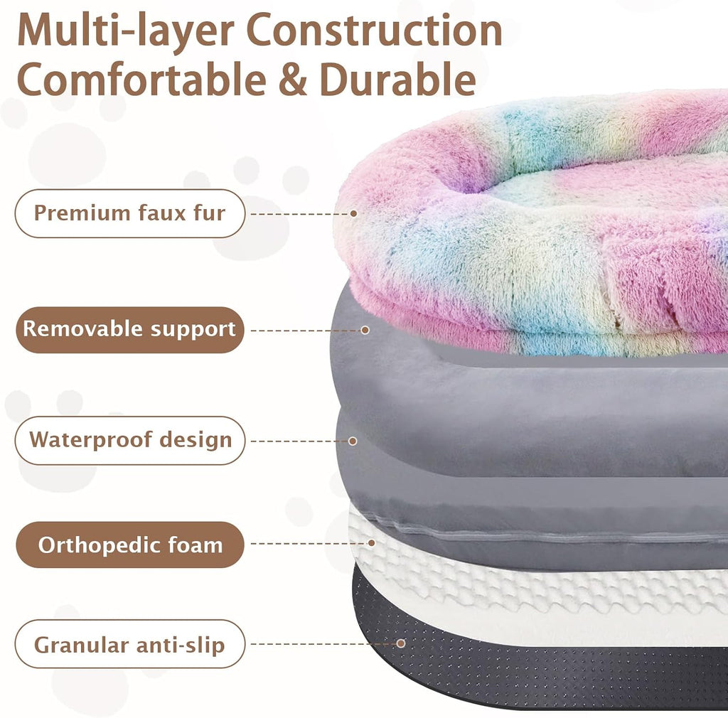 Human Dog Bed, Size Fits Adult and Pet Washable Giant People Bed 10 CM Thick Memory Foam Large