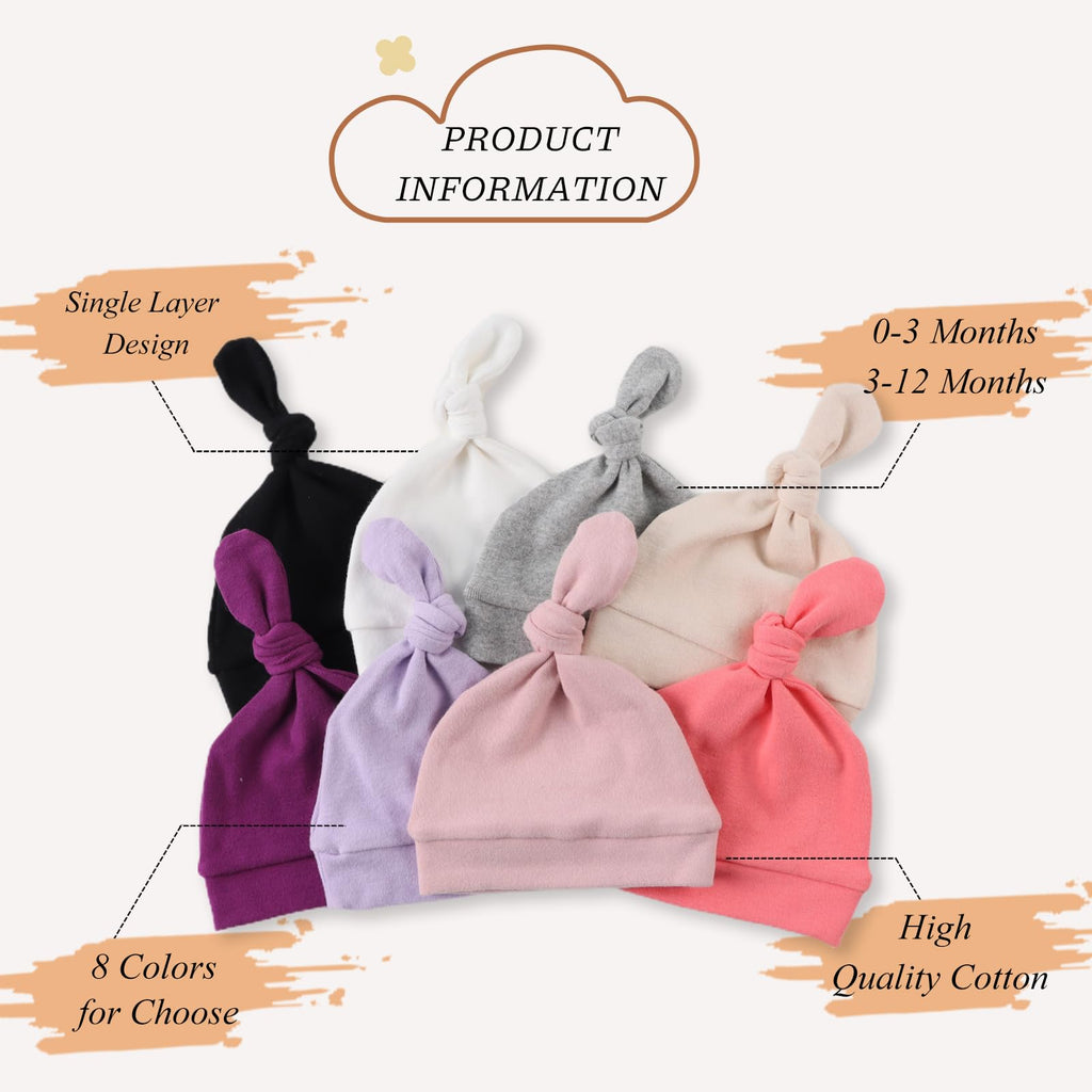 Newborn Hats for Boys Cotton Newborn Beanies Autumn Winter Infant Baby Girls Hat (, S)