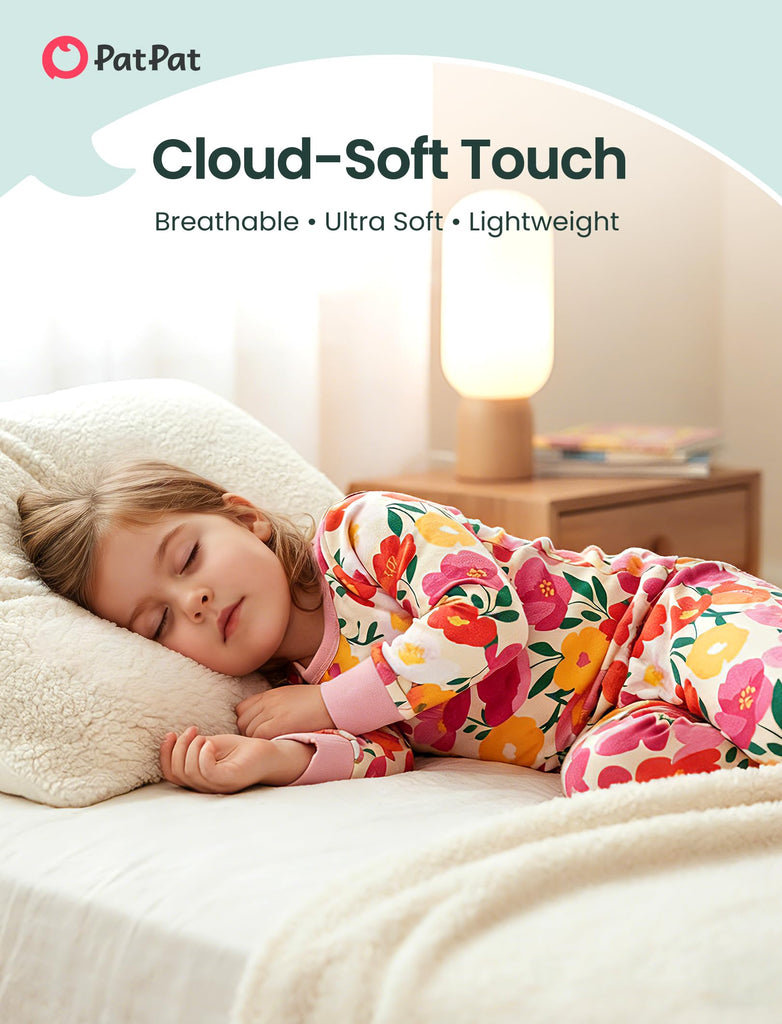 Bamboo Viscose Pajama Set for Toddlers with Improved Tensile Strength, Snug Fit Pjs Sleeper for Baby Boys Girls Kids