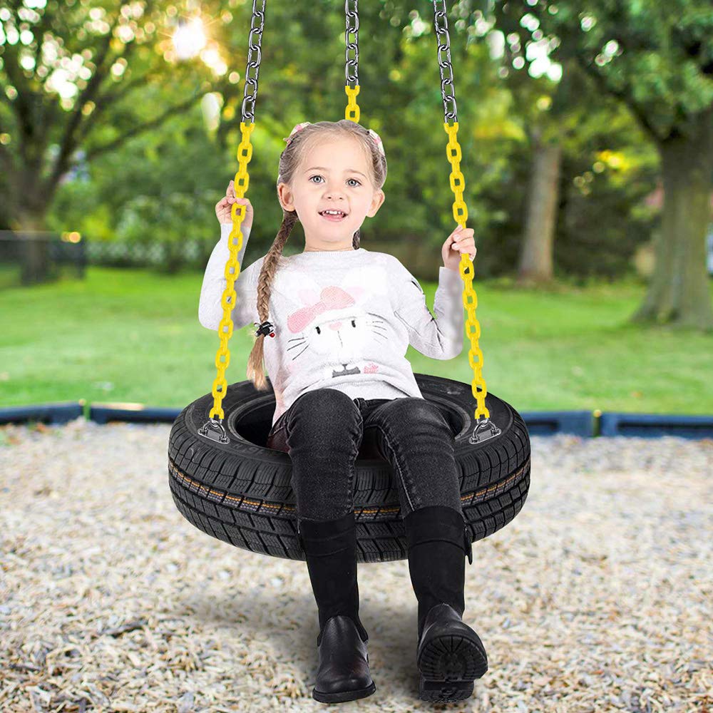 Tire Swing Chains Kit 360° Rotation Heavy Duty Swing Hanger with Coated Chains and Hooks for Tire Swings Hardware