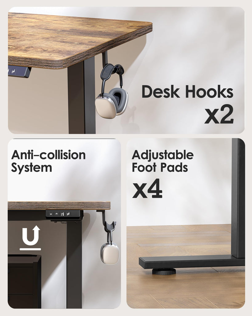 Standing Desk 55 x 24 inch, Electric Height Adjustable with Splice Board, Stand Up Desk, Sit Stand Desk Computer Desk