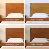 Queen Bamboo Platform Bed, Mid-Century Modern Bed Frame with Tall Headboard, Solid Sustainable Bedframe Queen-size