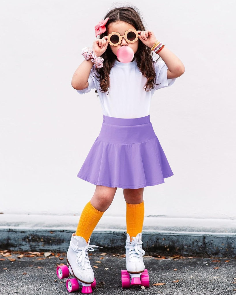 2 Pack Little Girls Athletic Uniform Skorts Toddler Skirt with Shorts