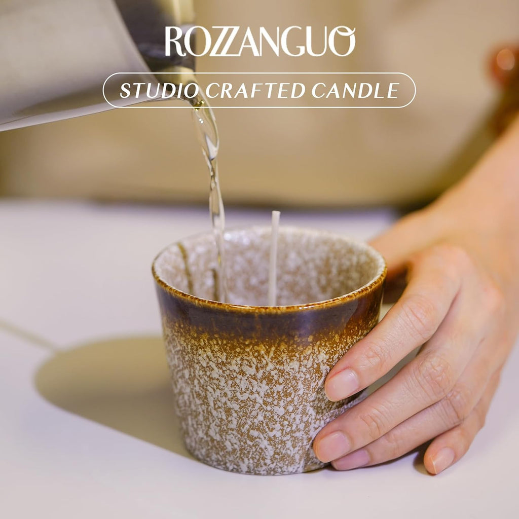 Luxury Textured Ceramic Jar Scented Candle | Non Toxic 100% Natural Coconut & Soy Wax Blend Cotton Wick | 5.2oz