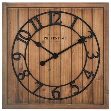 21" Farmhouse Square Shiplap Barn Door Wood Clock