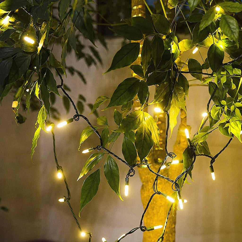 150 LED Warm White Christmas String Lights, 50 FT Green Wire, UL Certified Connectable, Xmas Lights Outdoor or Indoor