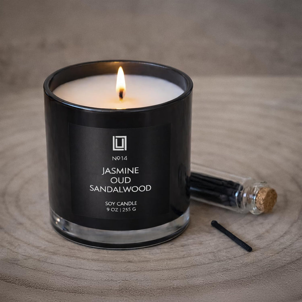 Jasmine, Oud & Sandalwood Scented Soy Blend Jar Candle, 9 Oz. - Set of 9