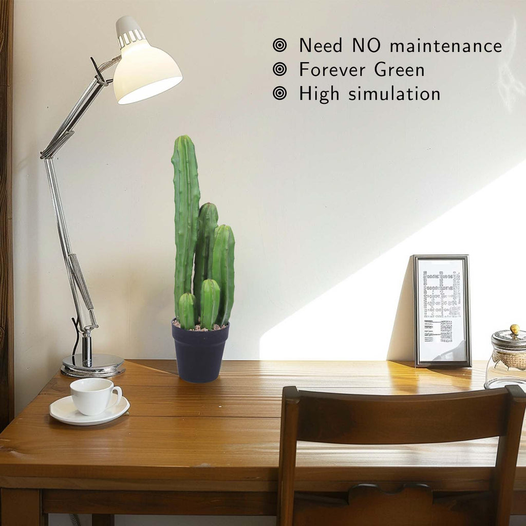 Artificial Cactus 22 Inch Fake Cacti Faux Plant with Black Planter Garden Store Office Floor Decoration