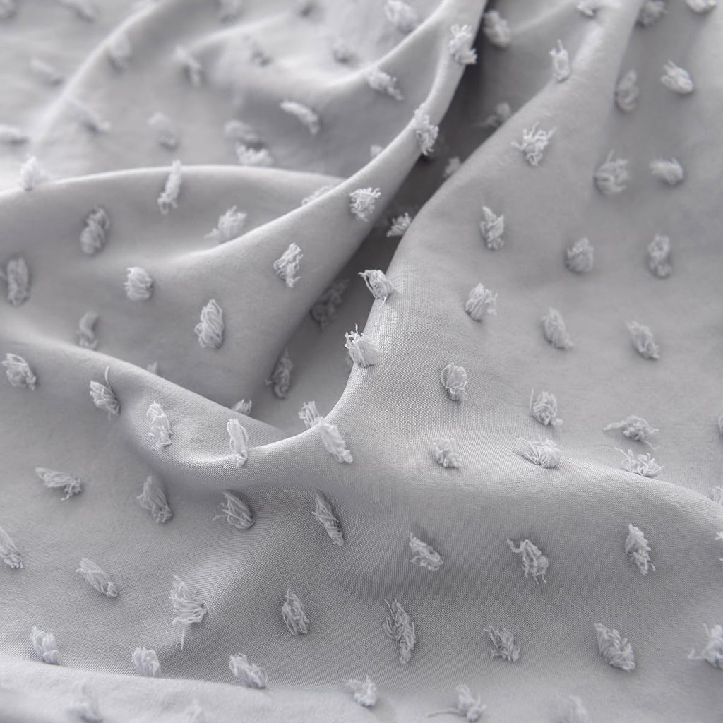 Tufted Dot Bed Skirt King Size - Ruffled Bed Skirt with Split Corners