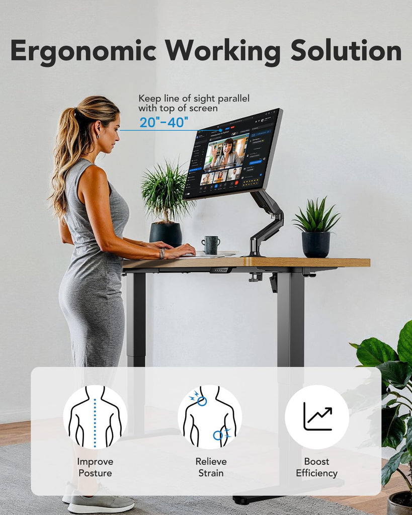 71x35 Inch 3-Stage Legs Electric Standing Desk, Large Height Adjustable Office Desk with Brushless Motor, Stand Up Desk