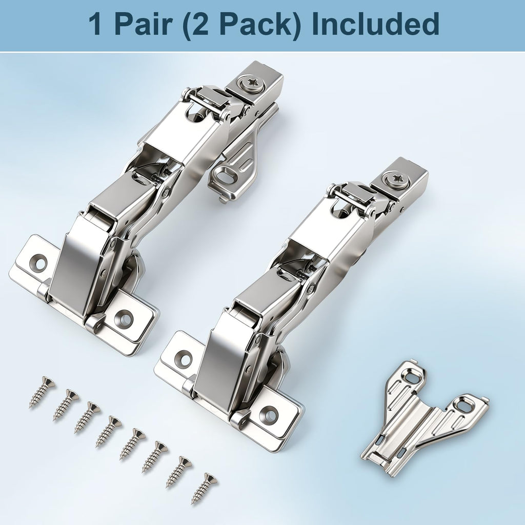 165° Lazy Susan Hinges, Corner Cabinet Hinges Soft Close, 2 Pairs