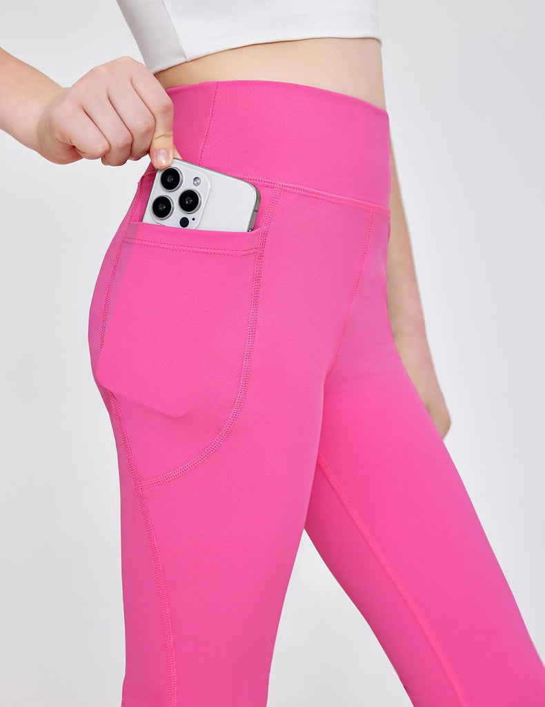 Girls Athletic Leggings Kids High Waist Yoga Pants with Pockets