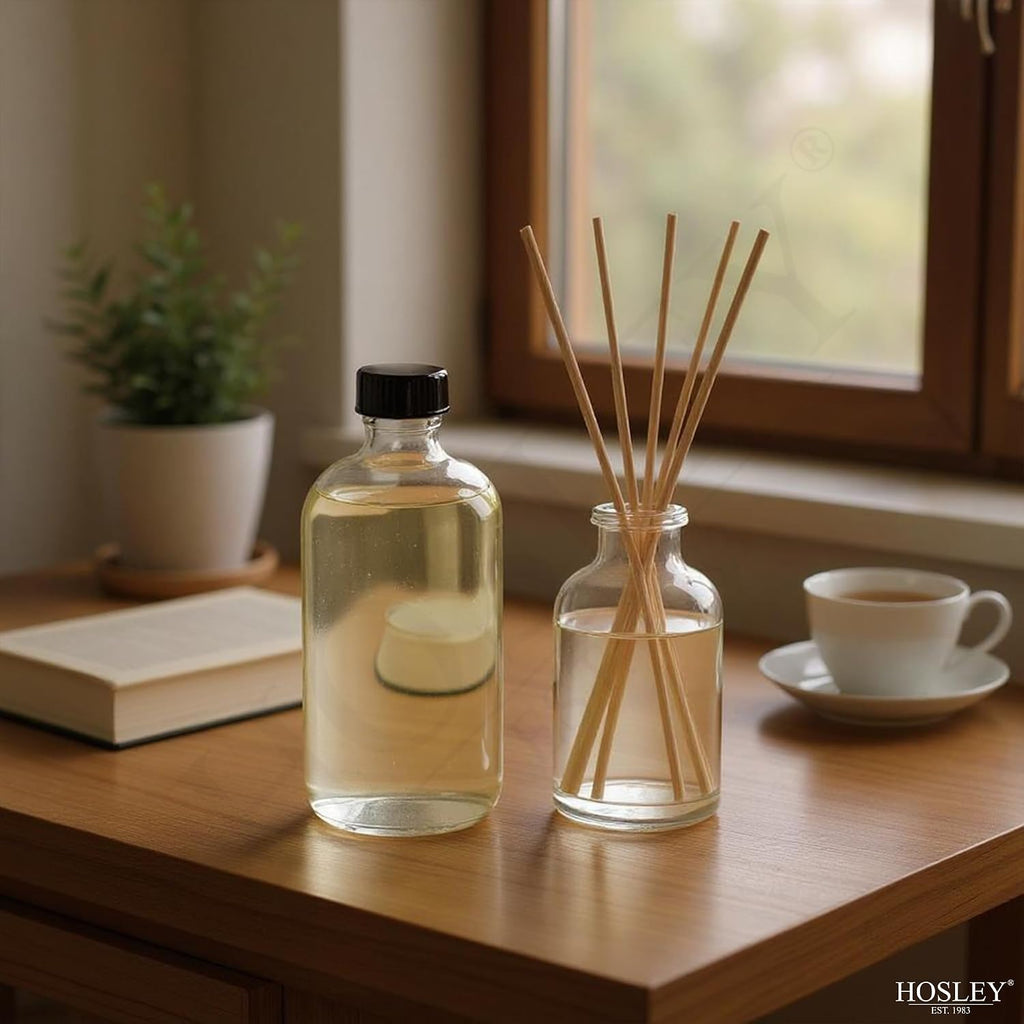 Essence of Elegance Vanilla Almond Reed Diffuser Refill Oils, 200ml Each with Chic Diffuser Bottle & Stylish - Set of 2