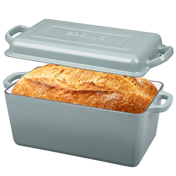 Enameled Cast Iron Dutch Oven, Oblong Bread Oven for Sourdough Bread Baking, Baking Pan, Dual Handles, Oven Safe, 4