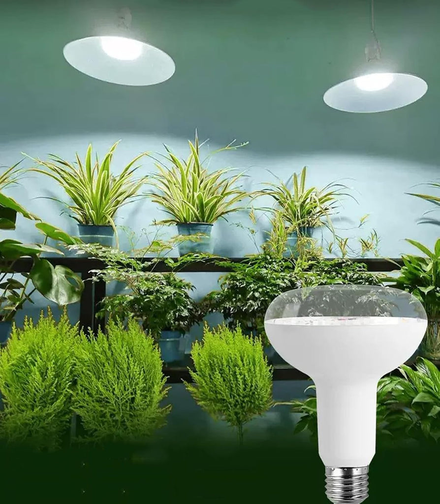 2Pack LED Grow Light Bulb 15W(150WEquivalent) E26/E27 Base BR30 5000K Red Blue Full Spectrum Plant Light Bulb