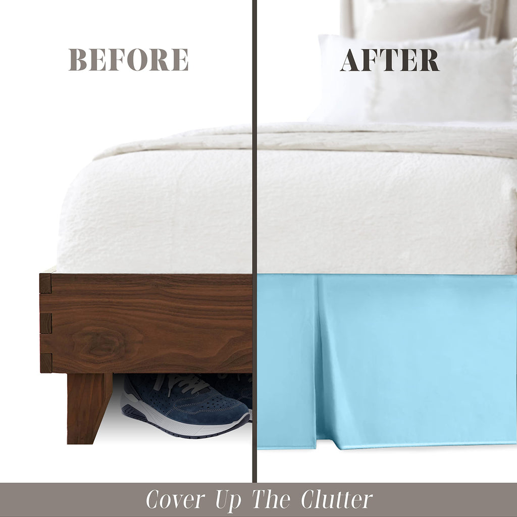1-Piece Solid Bed Skirt, 1500 Premium Hotel Quality Microfiber, Minimalist Design with a Modern Look- Easy Care