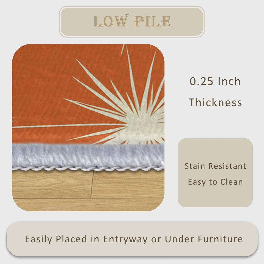 Orange Atomic Throw Rugs 2x3