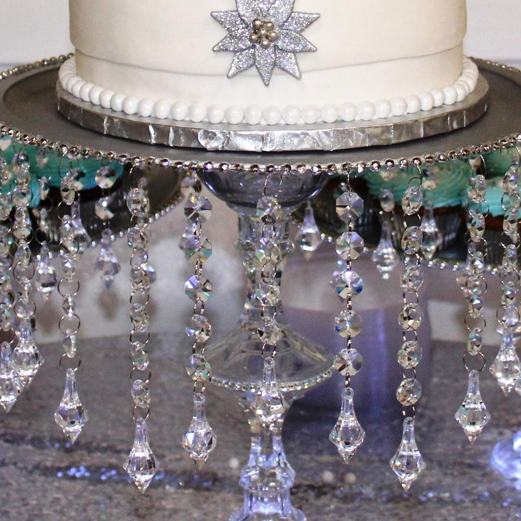 Crystal Garland 32.8Ft Glass Crystals Beaded Trim Clear Chandelier Octagon Beads Chain for Wedding Party DIY Craft