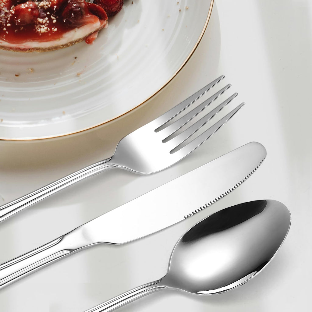 Modern Flatware Silverware Set for 4 People Kitchen Stainless Steel Cutlery 20 Pieces Forks Knives Spoons Luxury