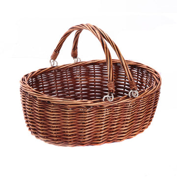 Wicker Picnic Baskets with Handles.. (Brown)