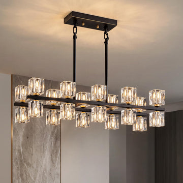 Linear Crystal Chandelier Kitchen Island 32inch