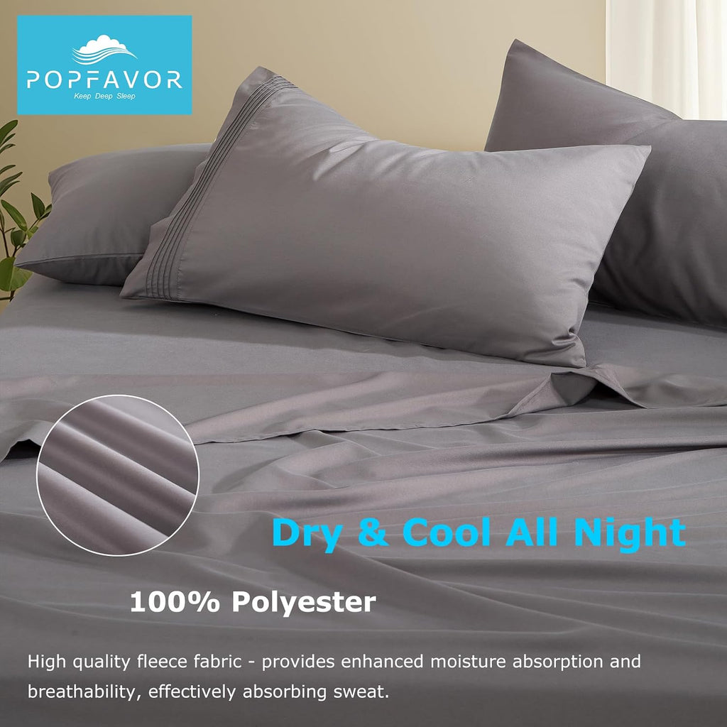Deep Pocket Queen Sheet Set - 4 Piece QueenSize Bed Sheets - Breathable & Cooling - Hotel Luxury-Easy Care Moisture