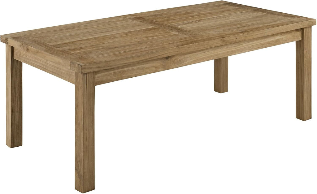 Marina Premium Grade A Teak Wood Outdoor Patio Rectangle Coffee Table in Natural