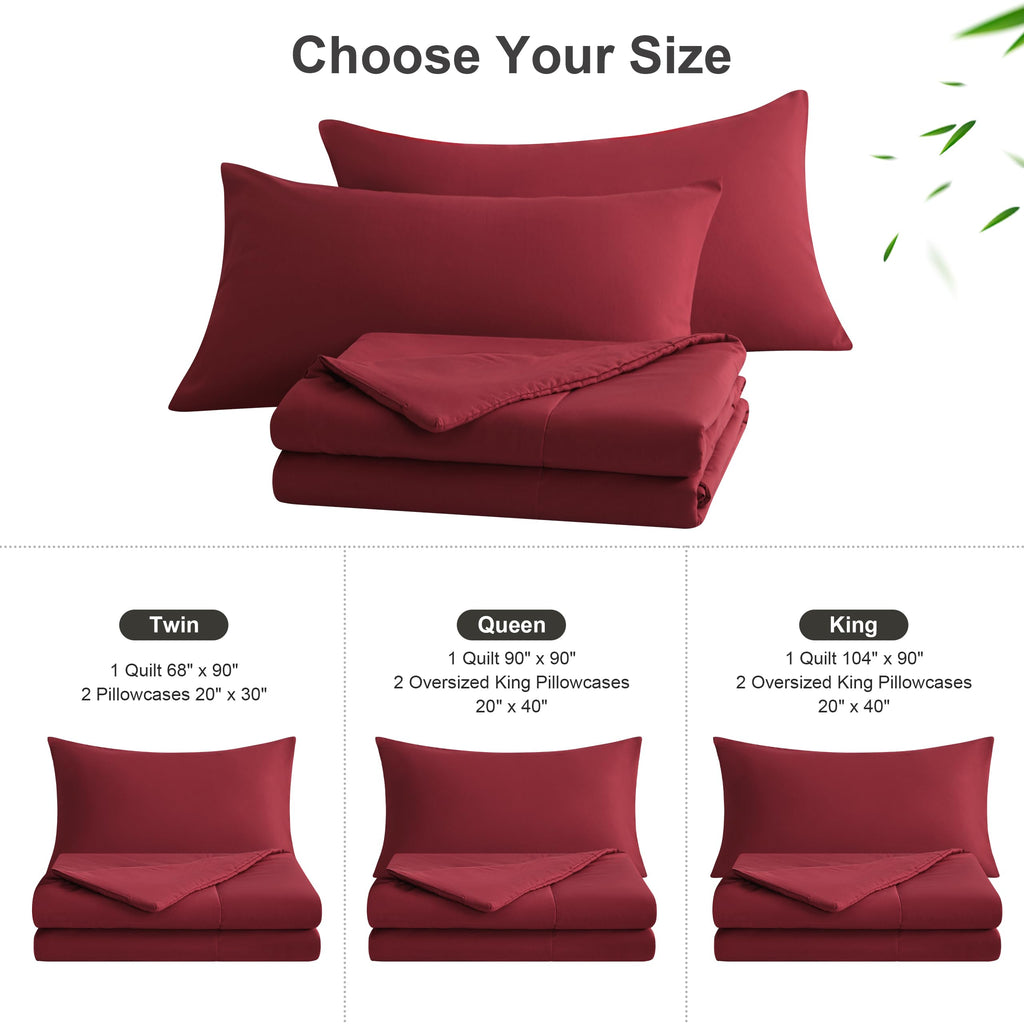 King Cooling Comforter Set, 3-Pc, Rayon Derived from Bamboo, Wine