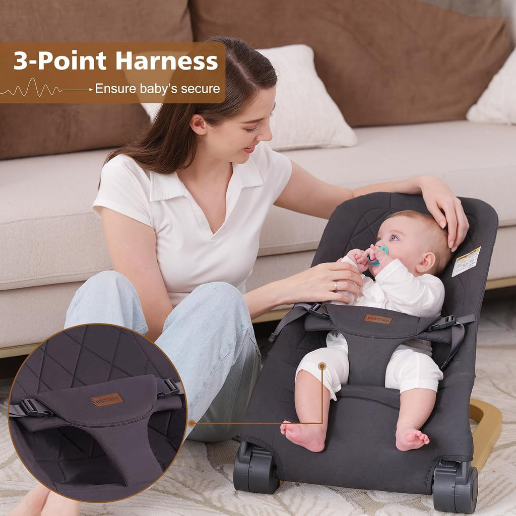 Bouncer, Portable & Foldable Baby Bouncer Seat, Gray