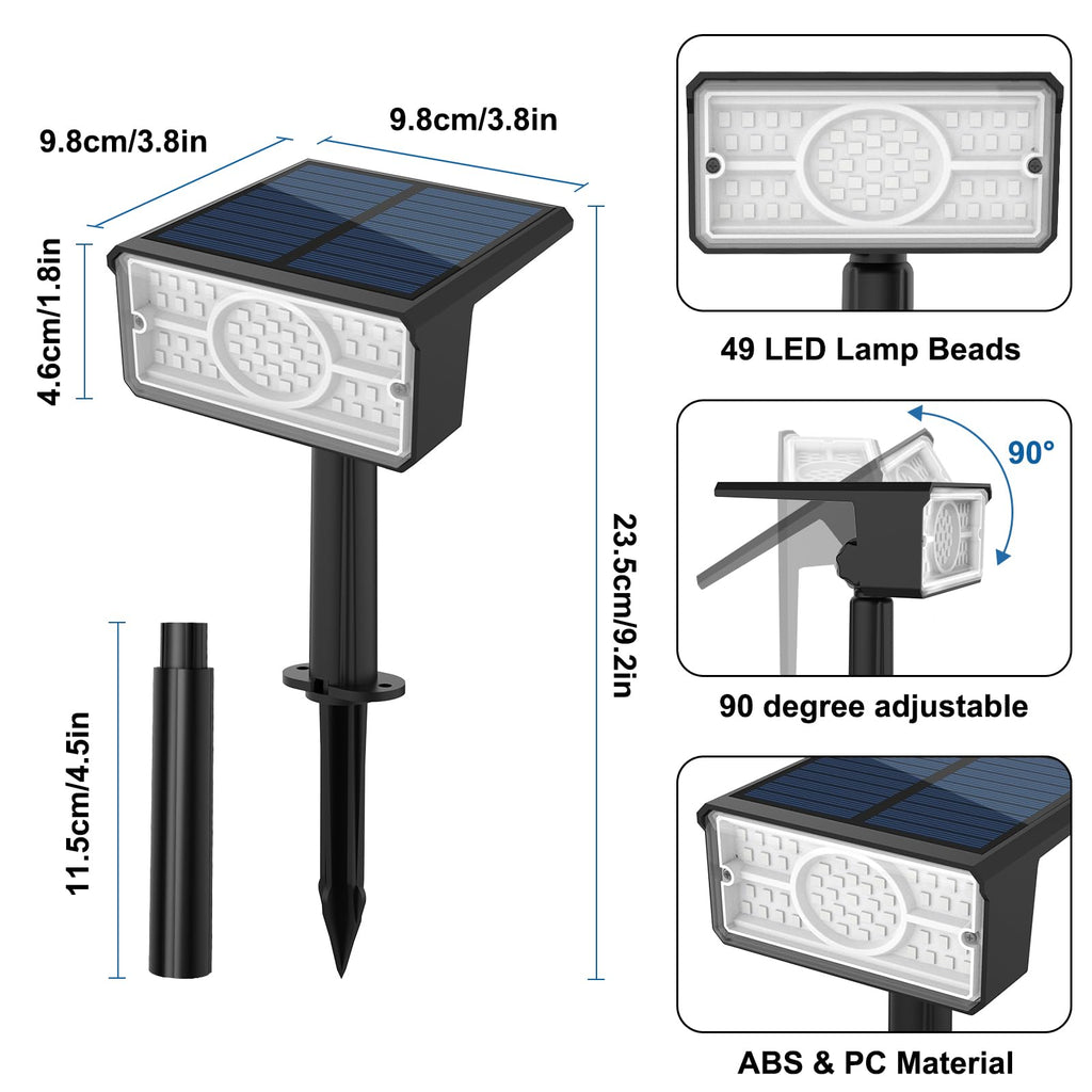 Green Solar Spot Lights Outdoor Waterproof, 4 Pack