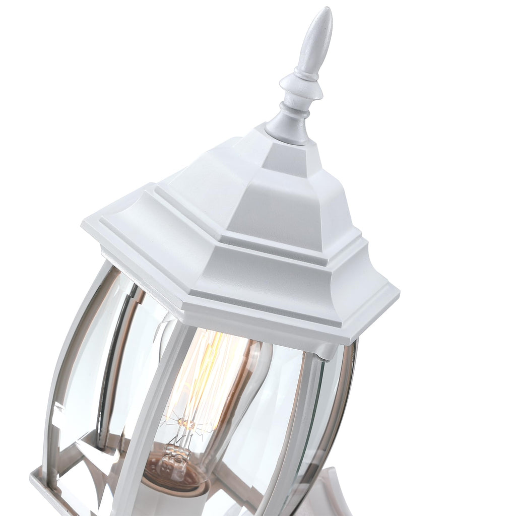 16.8 Inch White Outdoor Wall Lights Dusk to Dawn, Outside Wall Sconce White Dusk to Dawn Sensor Outdoor Light for